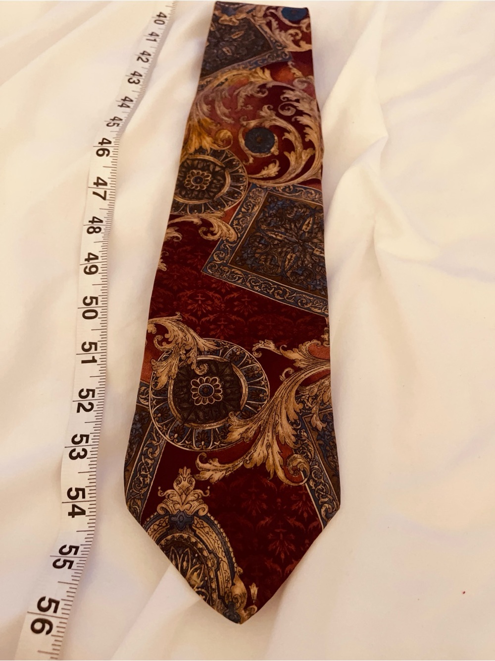 Van Heusen Red and Gold Paisley 100% Silk Tie
